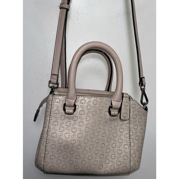 Guess Los Angeles Women’s Crossbody Handbag Tote Purse Monogram Light Pink - Picture 2 of 10